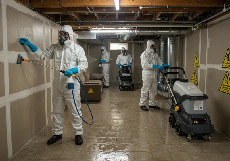 Basement Moisture Removal and Structural Drying process in Guntersville, AL